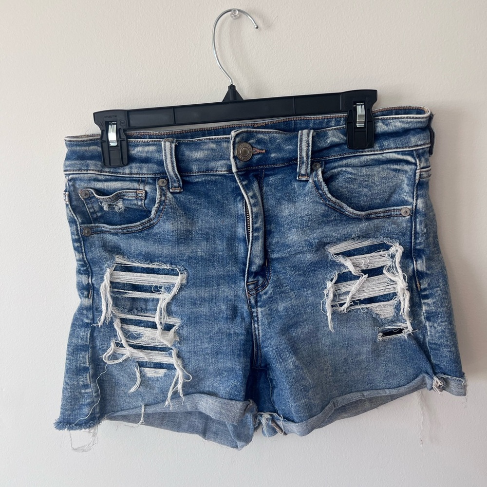 American Eagle Outfitters Ripped Blue Jean Shorts